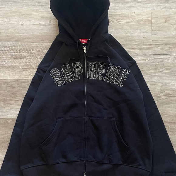Supreme Black Zip-Up Hoodie Jacket